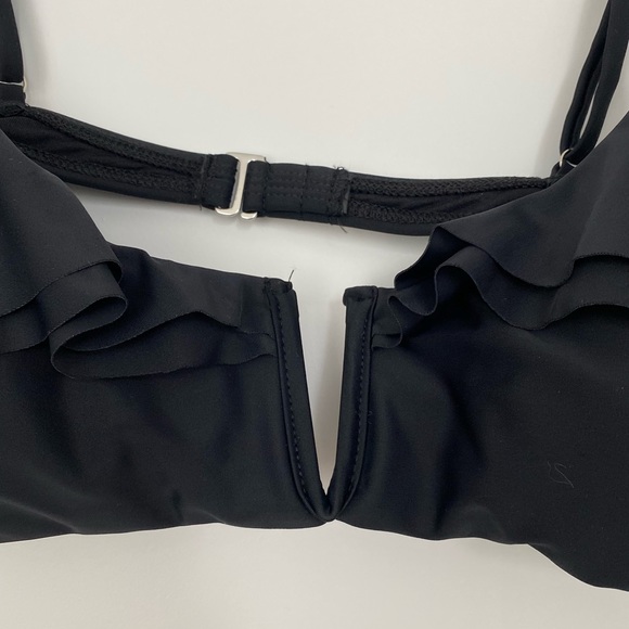 Black Bikini Top with Ruffles - Picture 3 of 8